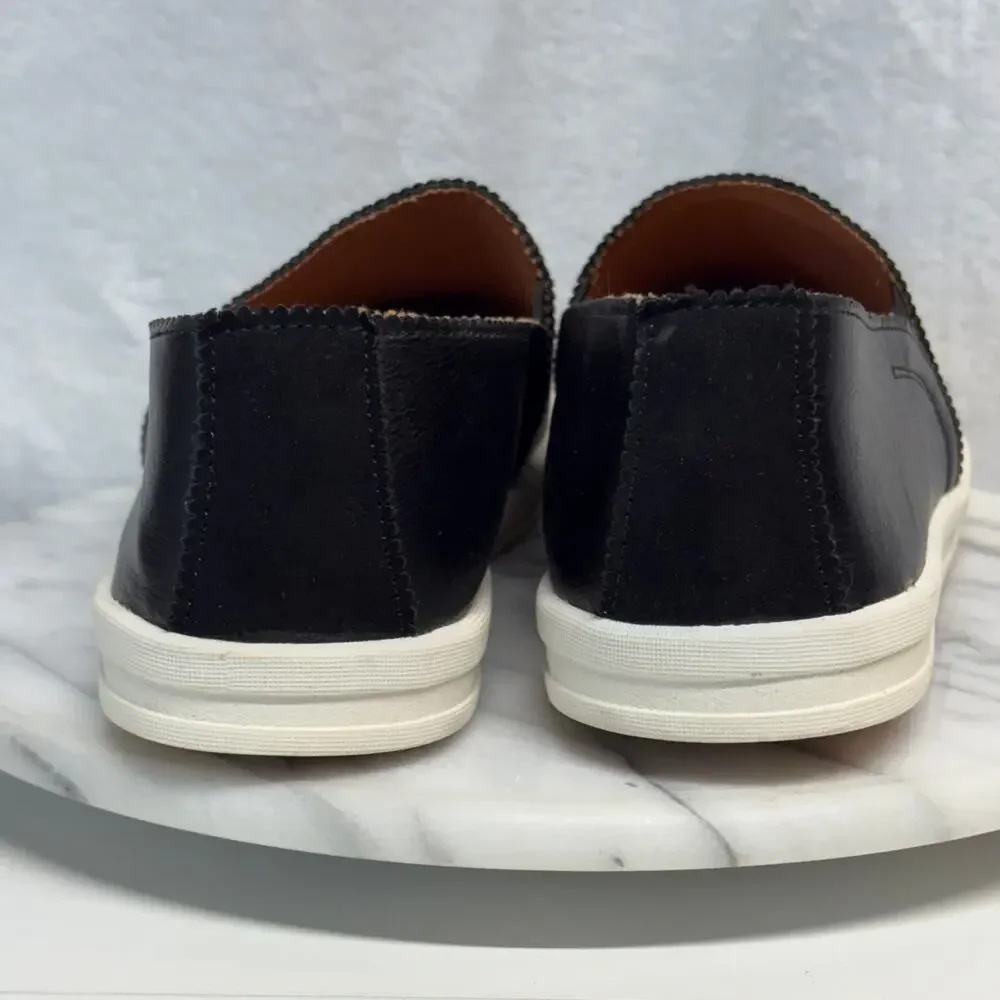 Sun + Stone Women Mariam Slip On Shoes Black Faux‎ Leather Size 11 Casual